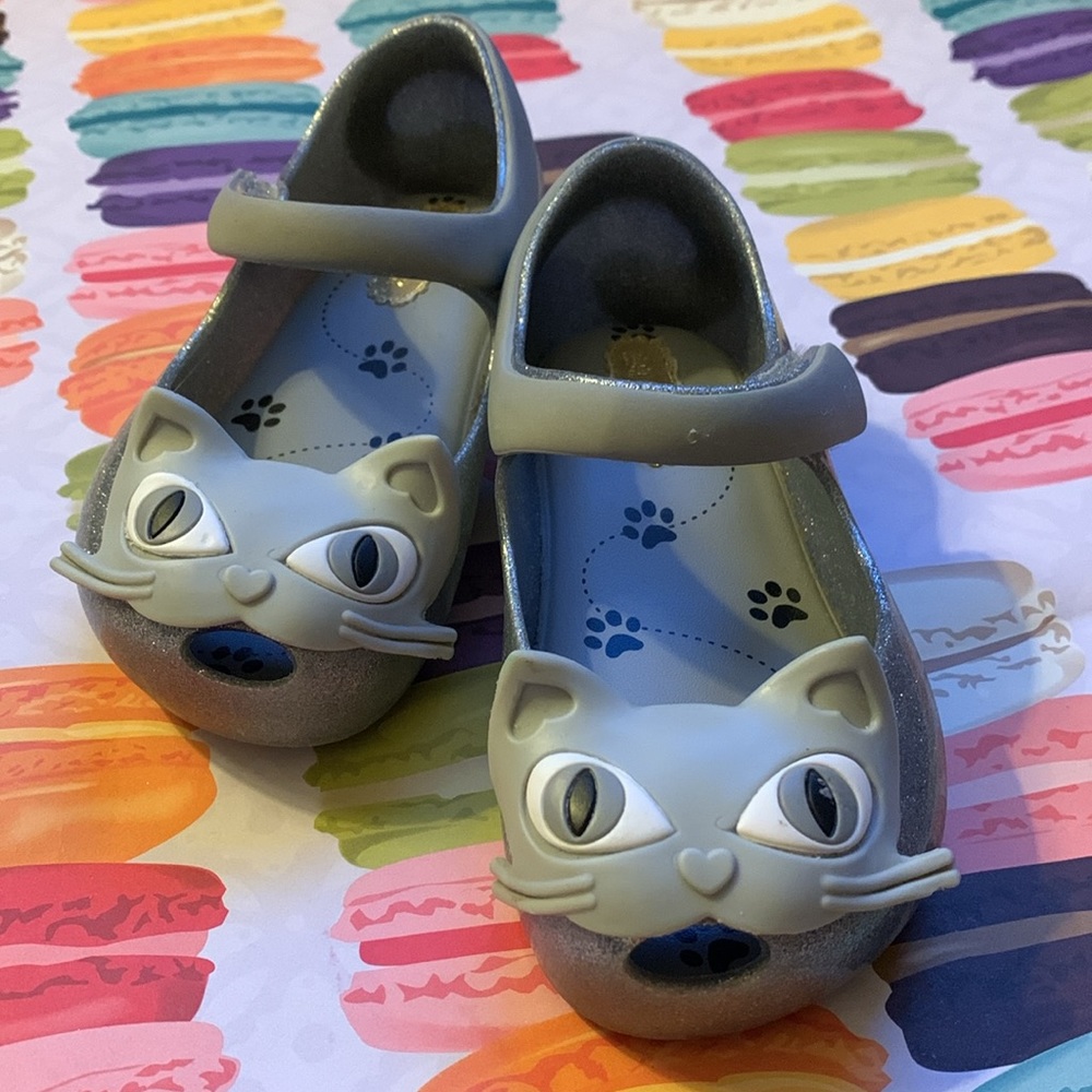 🍦HOST PICK🍦x 2 Mini Melissa UltraGirl Cat Sparkly Mary Jane Size 7 EUC